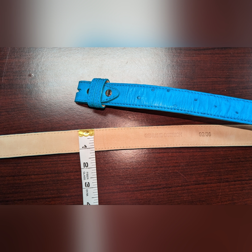Genuine Ostrich Leather Turchese Leather Belt